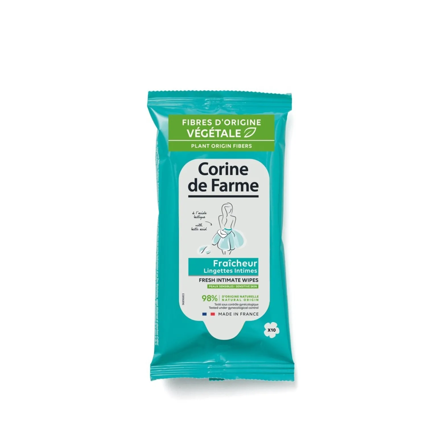 Corine de Farme Fresh Intimate Wipes with Lactic Acid x10