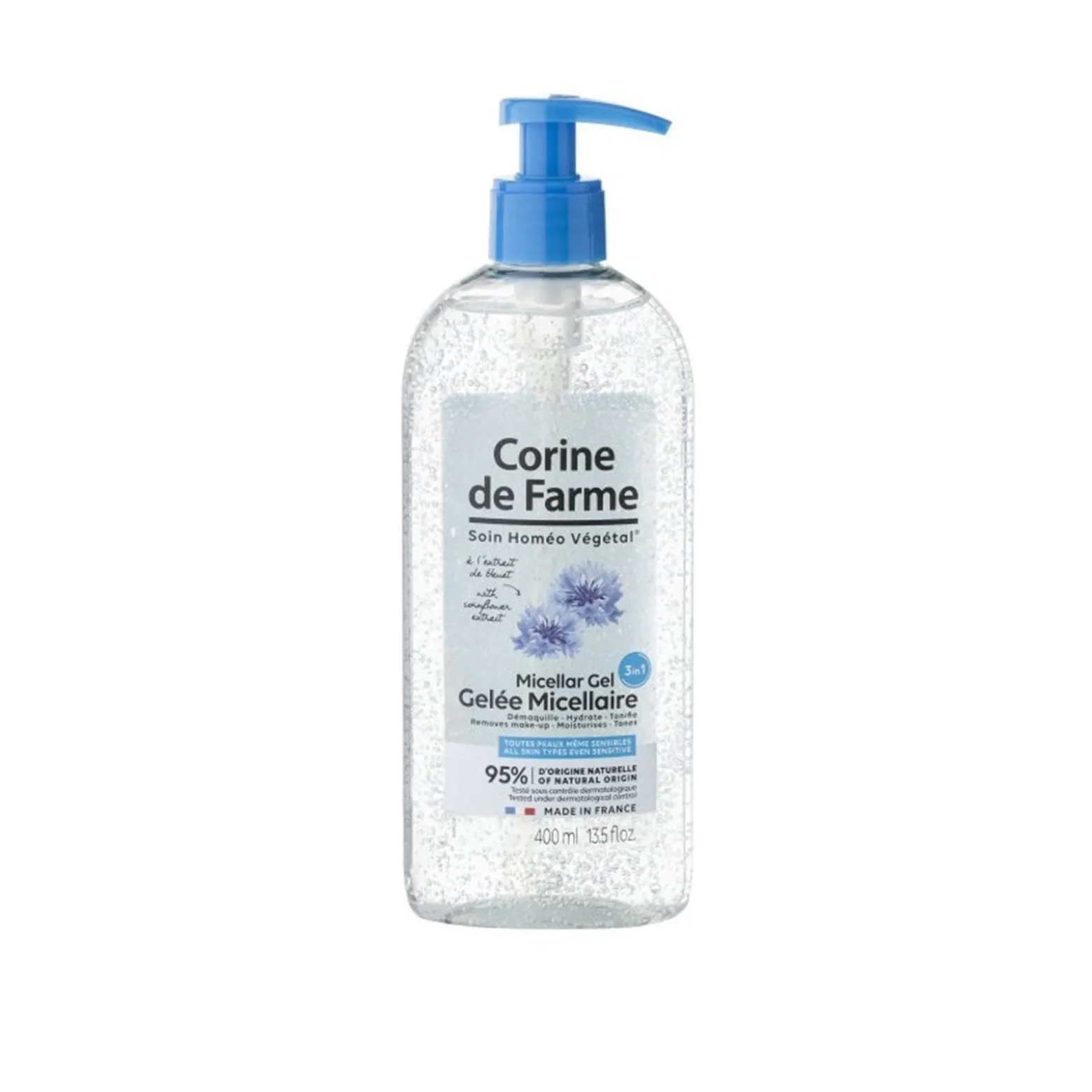 Corine de Farme 3-In-1 Micellar Gel with Cornflower Extract 400ml (13.5floz)