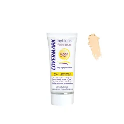 Covermark Rayblock Face Plus Tinted Cream Dry/Sensitive 2-In-1 Sunscreen SPF50+ Light Beige 50ml (1.69floz)