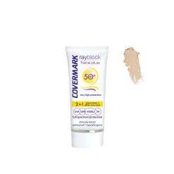 Covermark Rayblock Face Plus Tinted Cream Normal 2-In-1 Sunscreen SPF50+ Soft Brown 50ml (1.69floz)