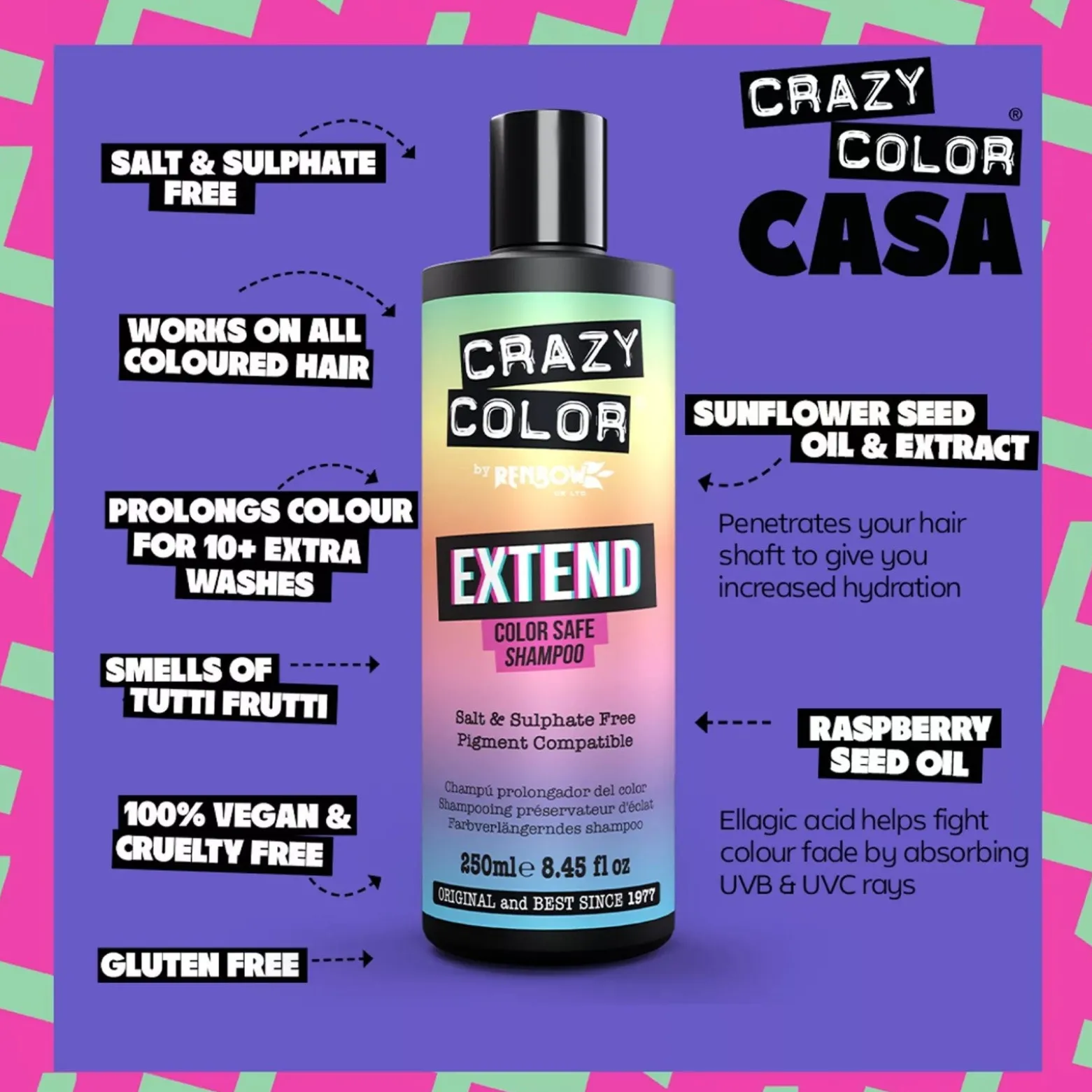 Crazy Color Extend Color Safe Shampoo 250ml (8.45floz)