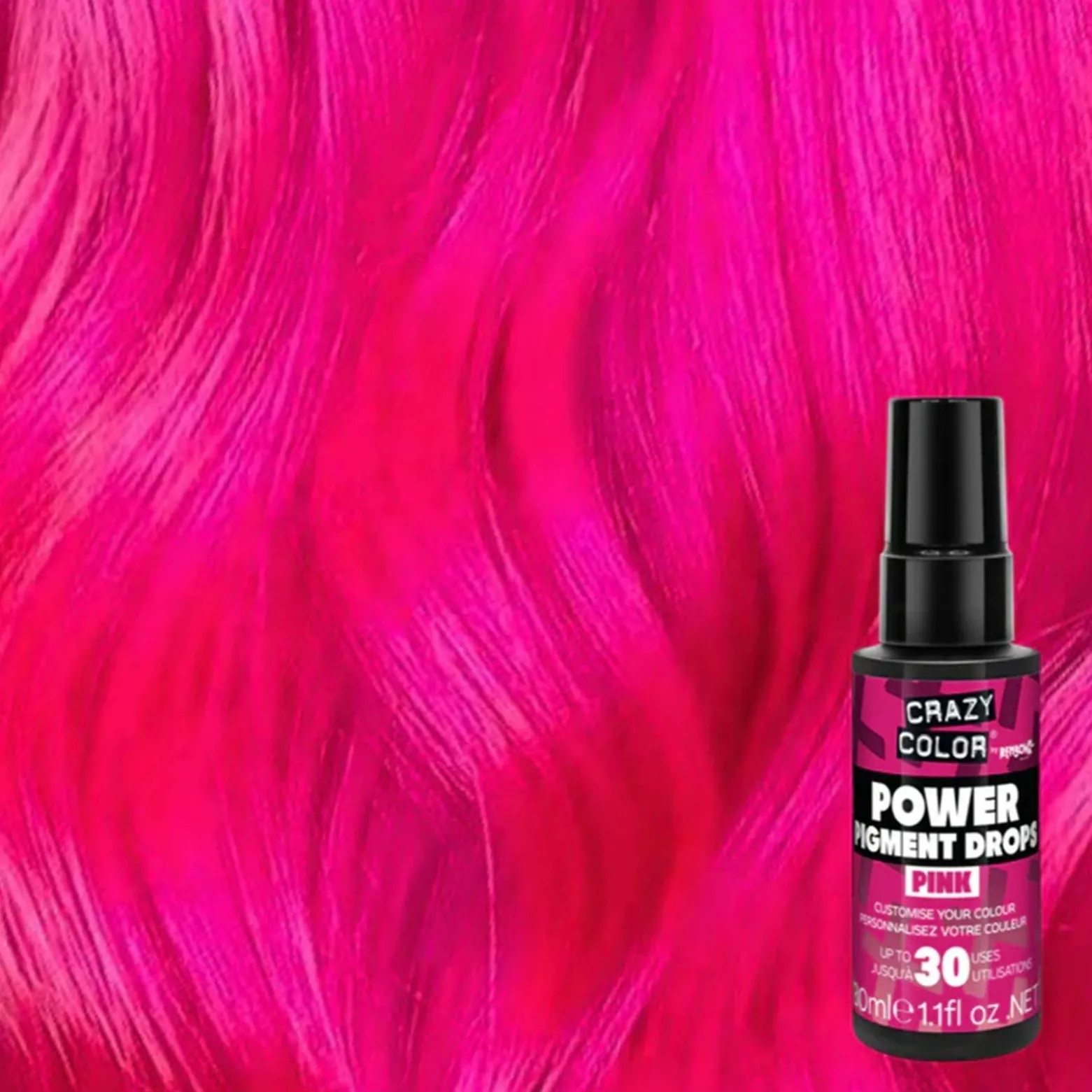 Crazy Color Power Pigment Drops Pink 30ml (1.1floz)