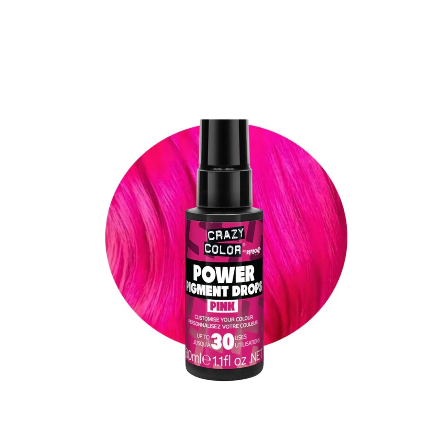 Crazy Color Power Pigment Drops Pink 30ml (1.1floz)