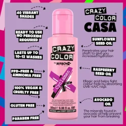 Crazy Color Semi-Permanent Hair Color Cream 41 Cyclamen 100ml (3.38floz)