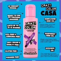 Crazy Color Semi-Permanent Hair Color Cream 61 Burgundy 100ml (3.38floz)
