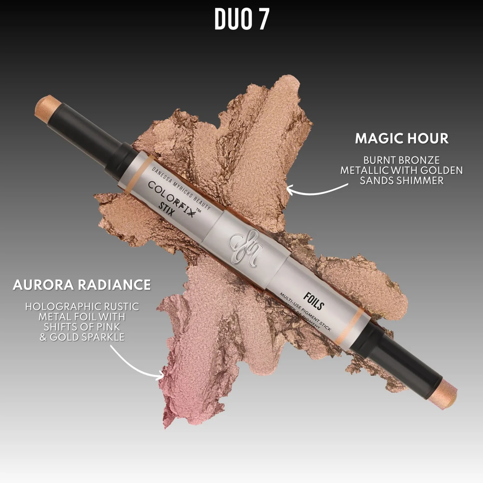 Danessa Myricks Beauty Colorfix Stix Multi-Use Pigment Stick Duo 7 Aurora Radiance/Magic Hour (0.106oz x2)