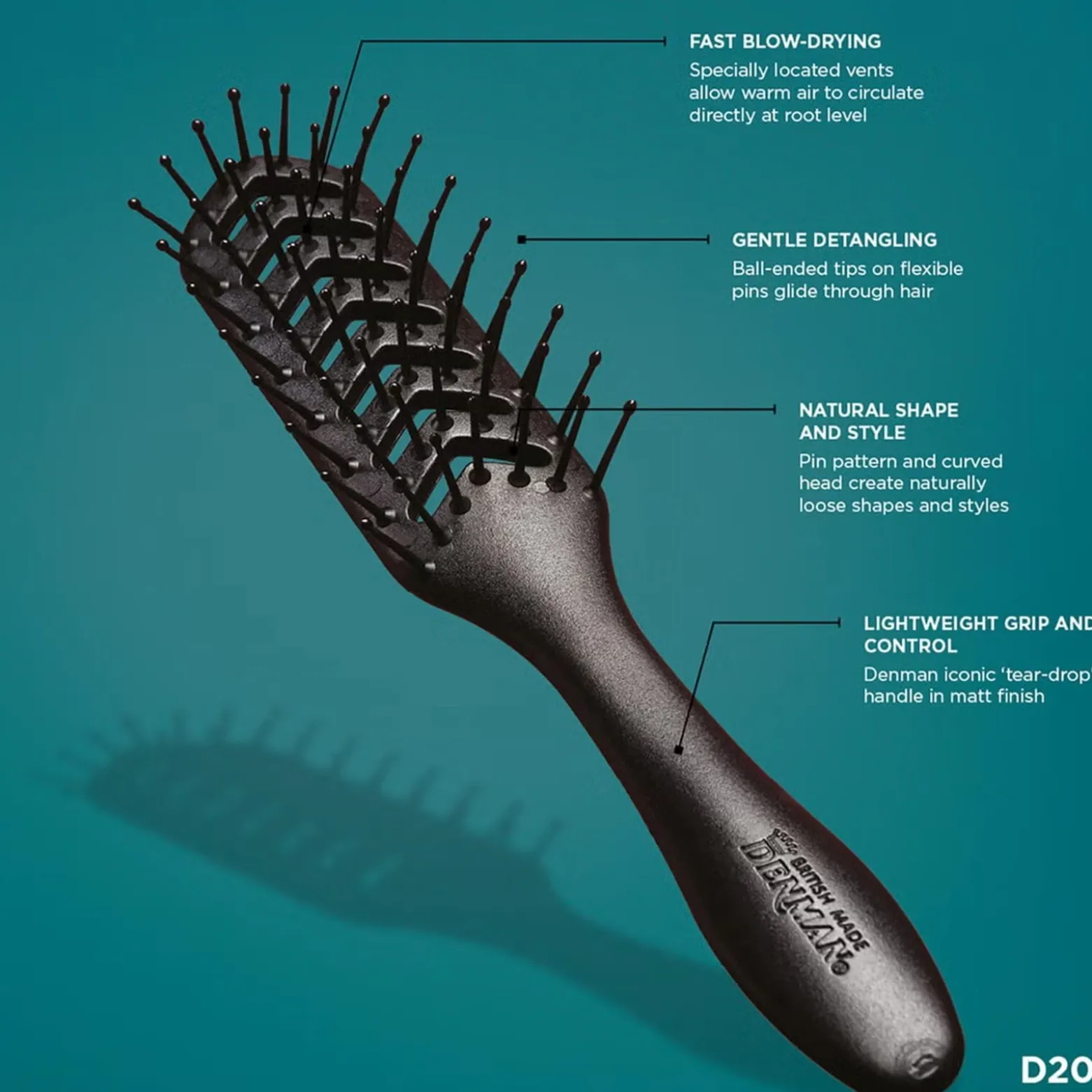 Denman D200 The Skeleton Vent Black