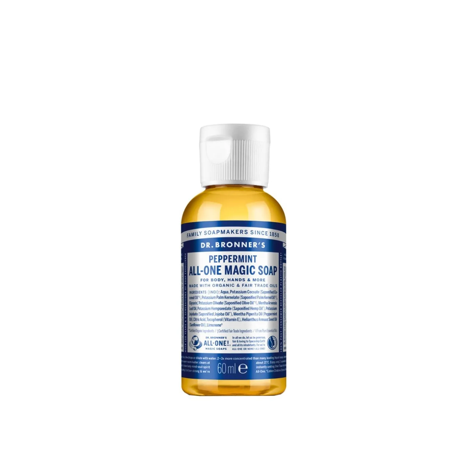 Dr. Bronner's All-One Magic Soap Peppermint 60ml (2.02floz)