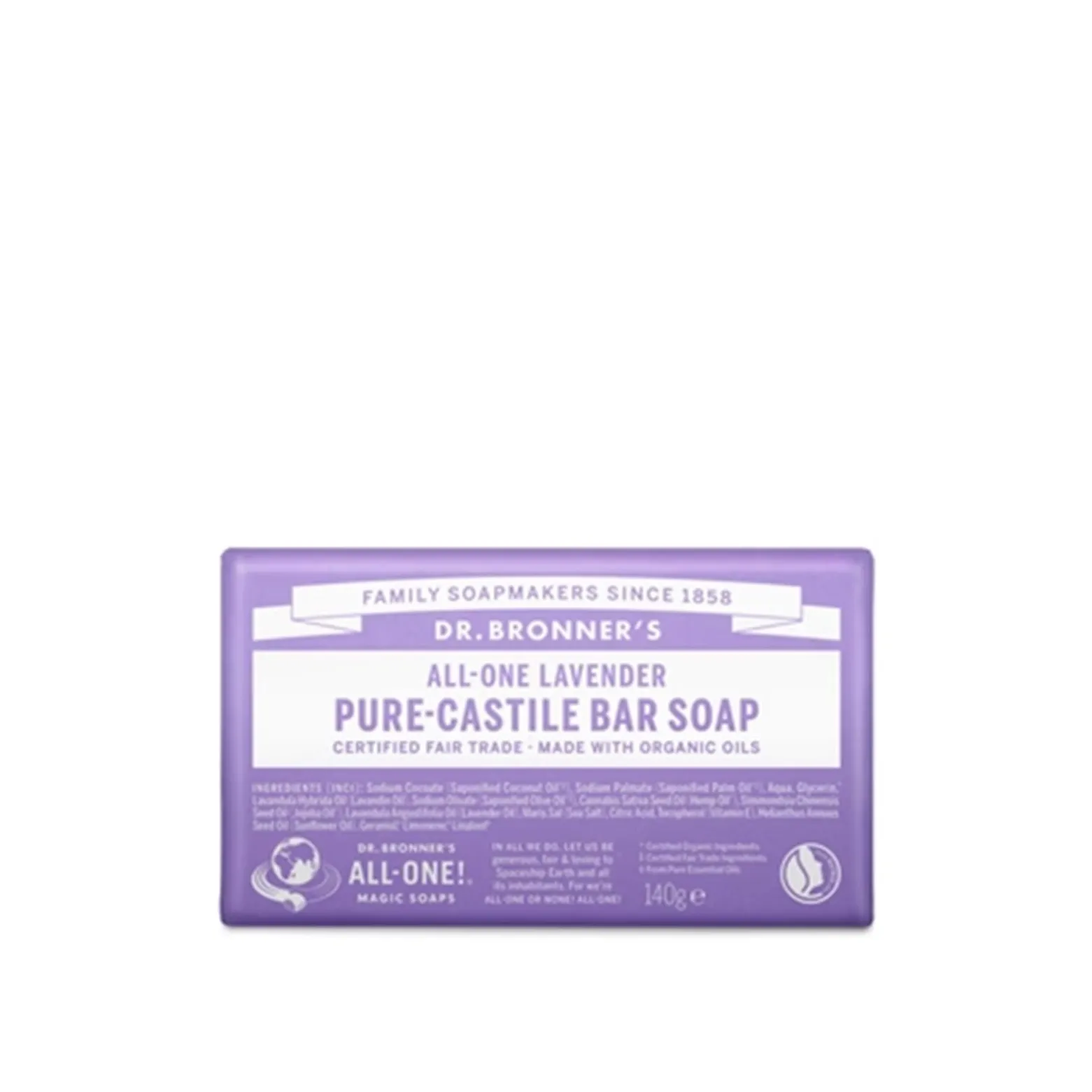 Dr. Bronner's All-One Pure-Castile Bar Soap Lavender 140g (4.93oz)