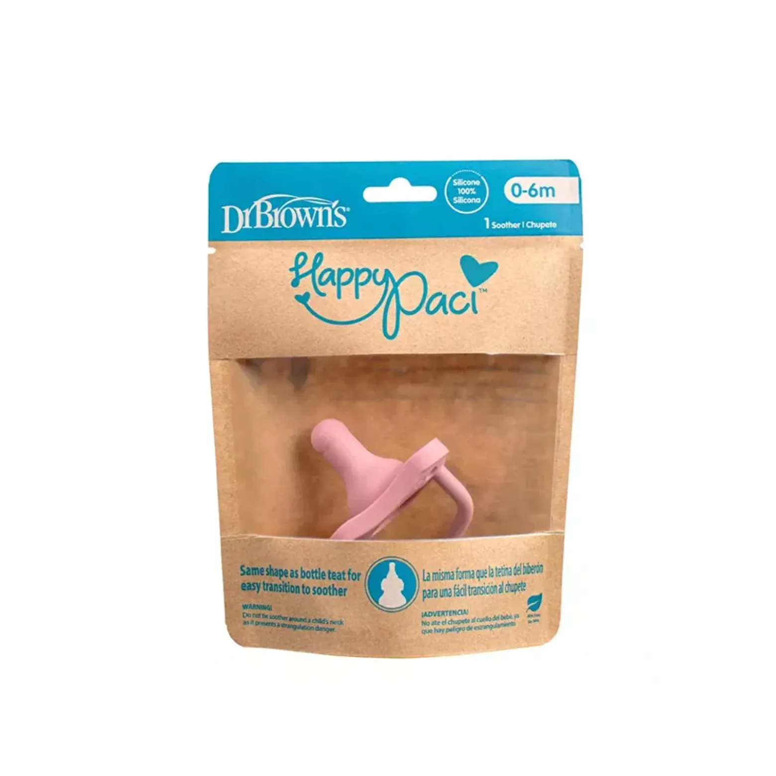 Dr. Brown’s HappyPaci Silicone Pacifier 0-6m Pink