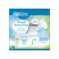 Dr. Brown’s Manual Breast Pump + Options+ Anti-Colic BPA-Free Plastic Bottle 150ml (5.07floz)