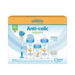 Dr. Brown's Options+ Anti-Colic Wide-Neck BPA-Free Plastic Blue Bottle Gift Set
