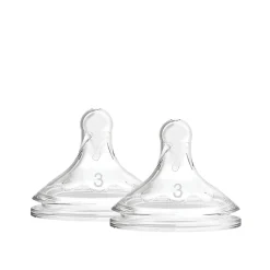 Dr. Brown's Options+ Medium-Fast Flow Wide-Neck Bottle Silicone Nipple 6m+ x2