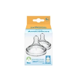 Dr. Brown's Options+ Wide-Neck BPA-Free Plastic Bottle Y-Cut Silicone Nipple 9m+ x2