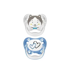 Dr. Brown's PreVent Animal Faces Pacifier 6-18m Blue x2