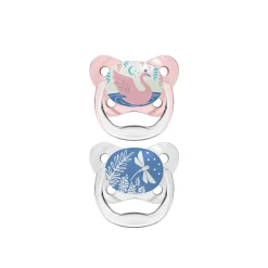 Dr. Brown's PreVent Contoured Glow in the Dark Pacifier 0-6m Pink x2