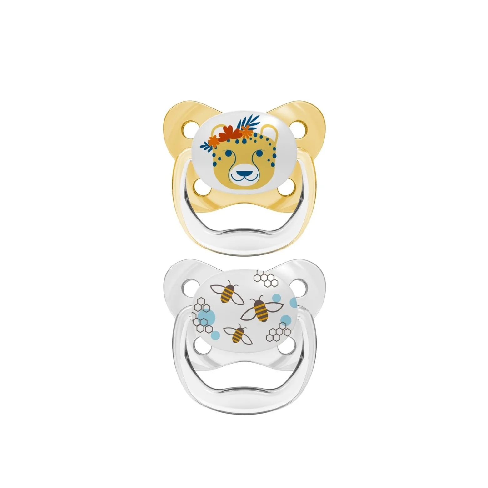 Dr. Brown's PreVent Contoured Pacifier 6-18m Yellow x2