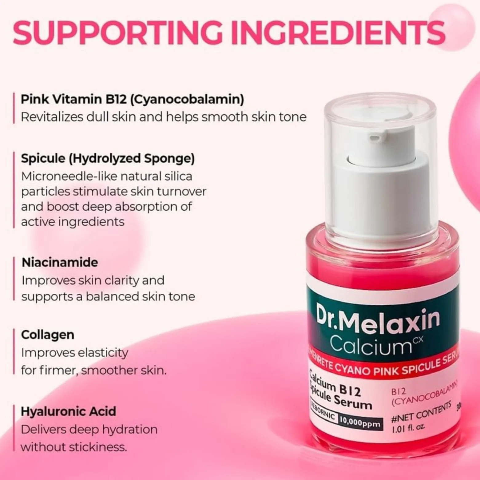 Dr.Melaxin Calcium Cemenrete Cyano Pink Spicule Serum 30ml (1.01floz)