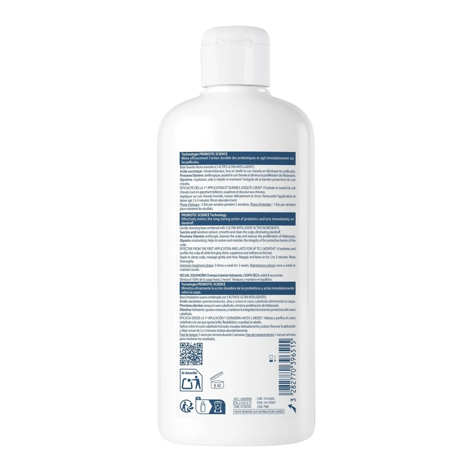 Ducray Kelual Squanorm Dry Dandruff Moisturizing Treatment Shampoo 400ml (13.52floz)