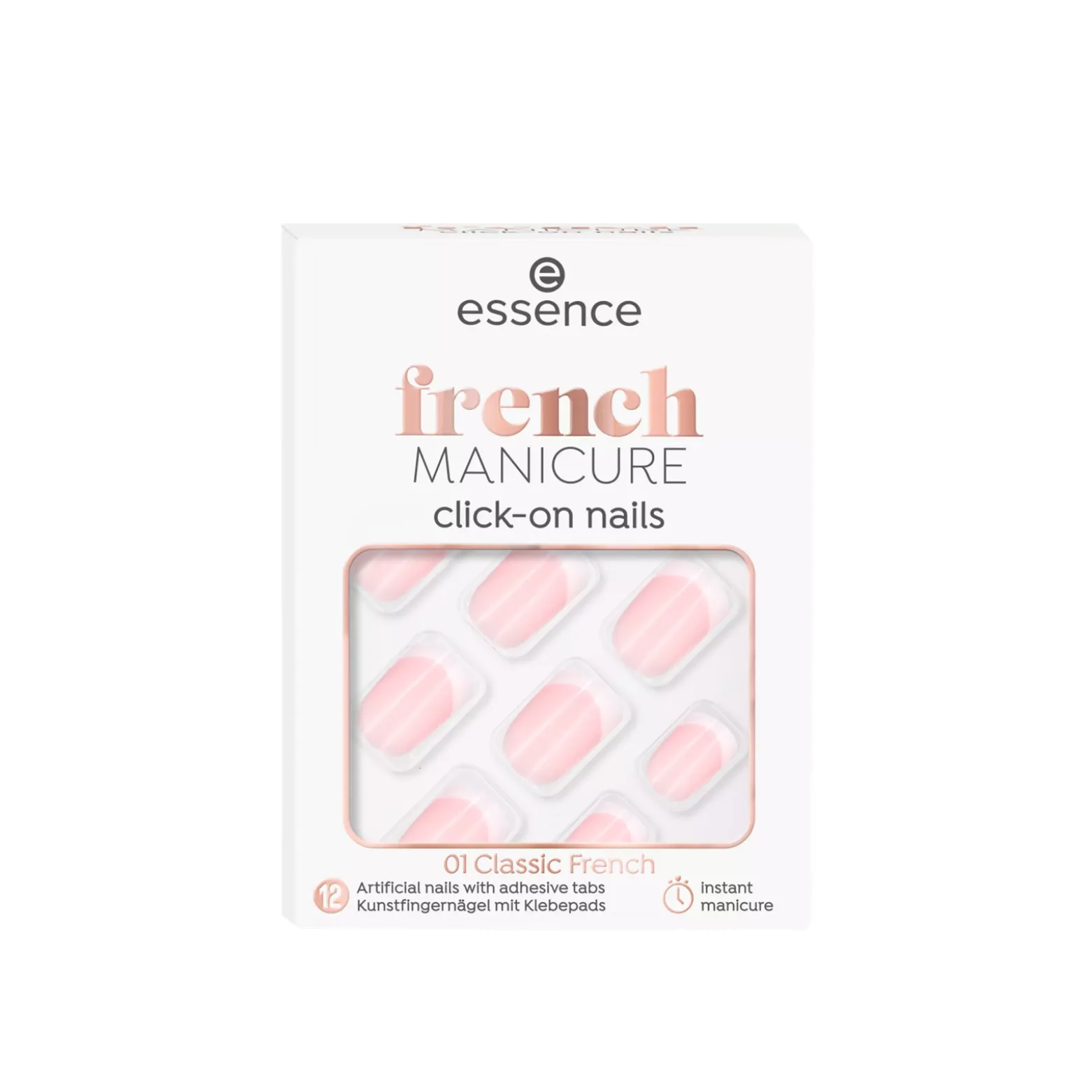 essence French Manicure Click-On Nails 01 Classic French x12