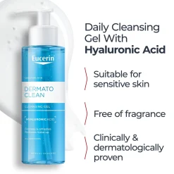 Eucerin DermatoCLEAN Cleansing Gel Hyaluronic Acid 200ml (6.76floz)