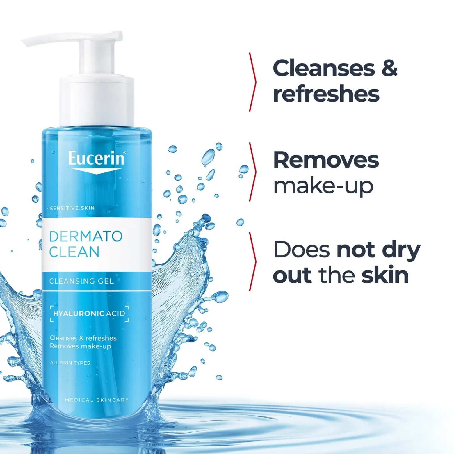 Eucerin DermatoCLEAN Cleansing Gel Hyaluronic Acid 200ml (6.76floz)