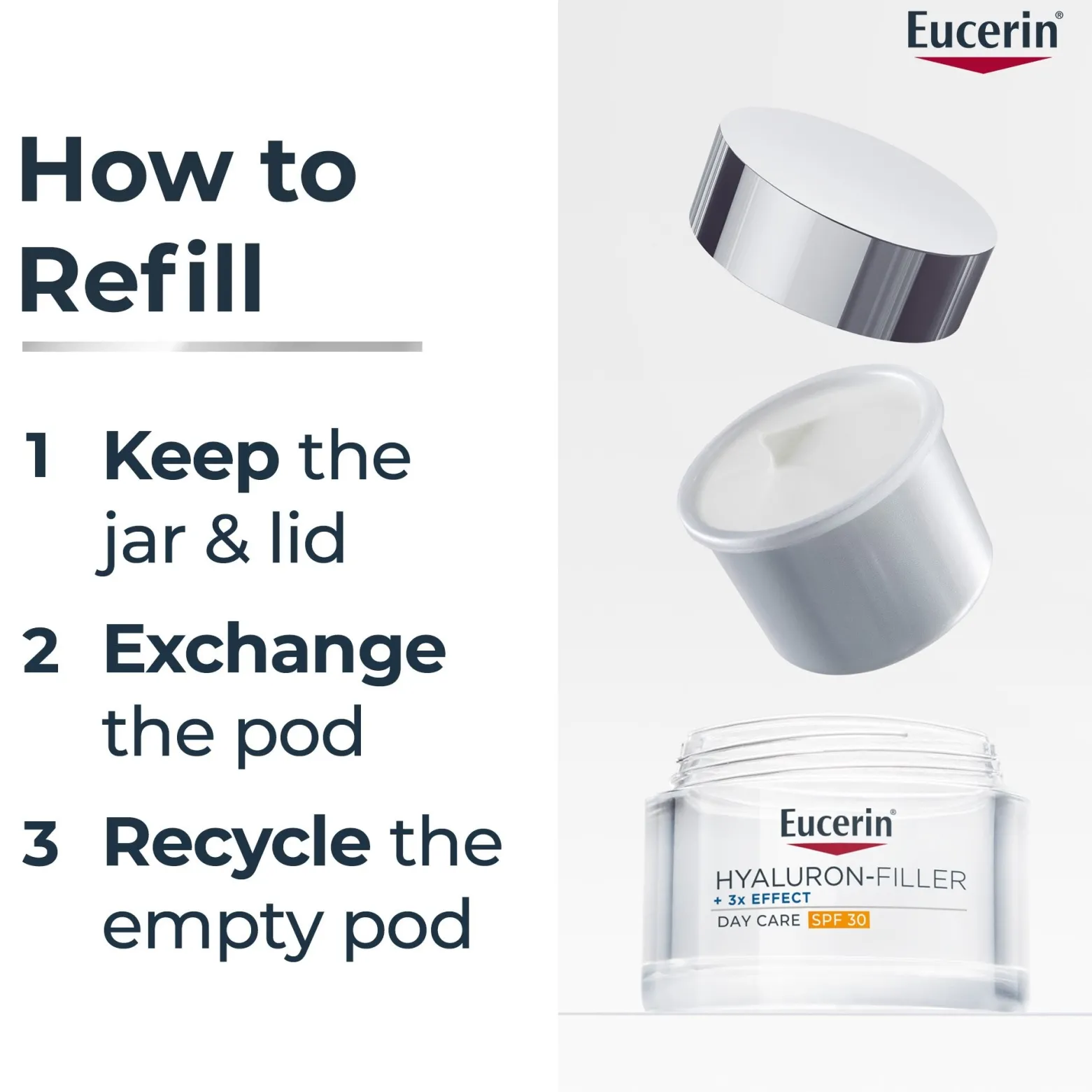 Eucerin Hyaluron-Filler 3x Effect Day Cream SPF30 Refill 50ml (1.69floz)