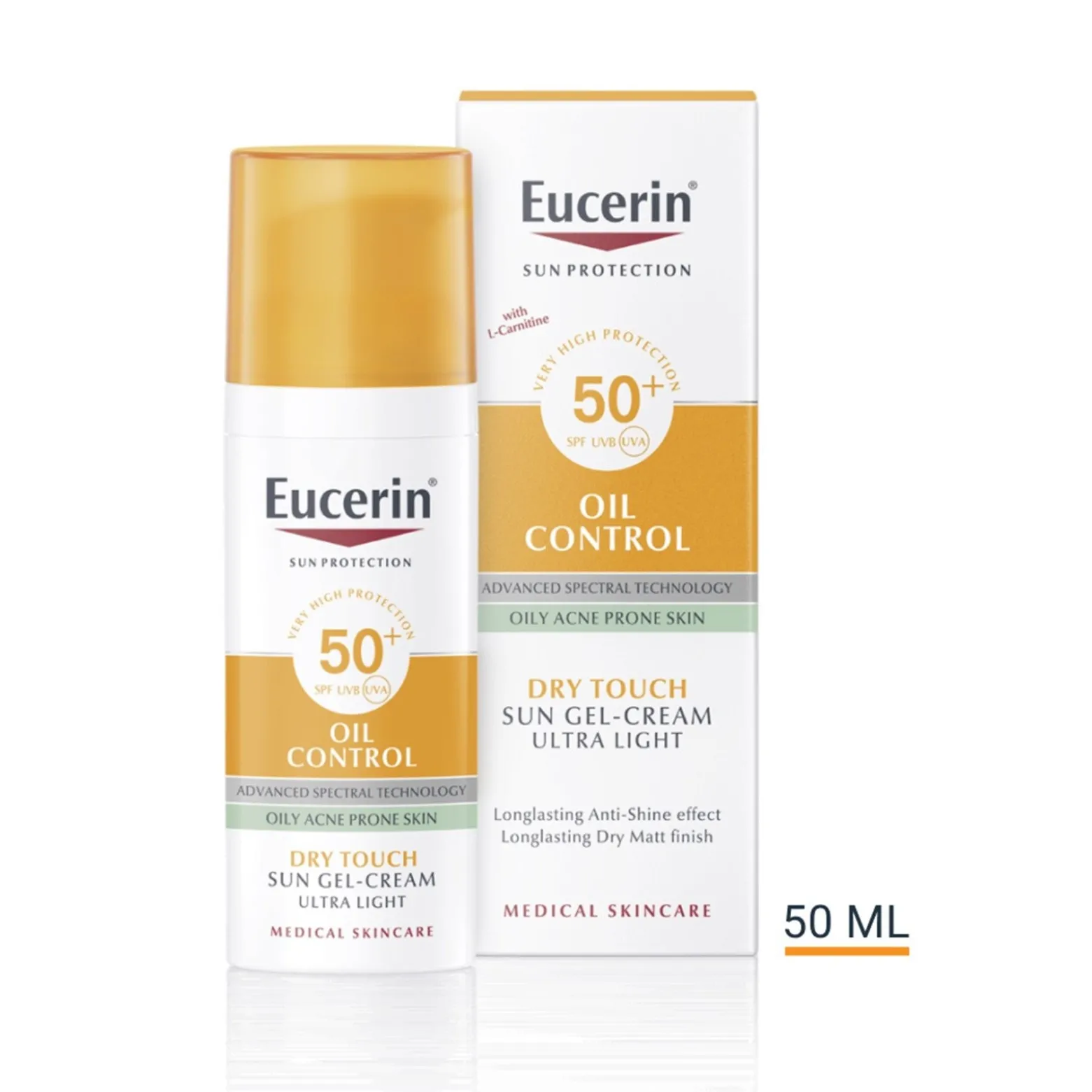 Eucerin Oil Control Sun Gel-Cream Dry Touch SPF50+ Sunscreen 50ml (1.69floz)