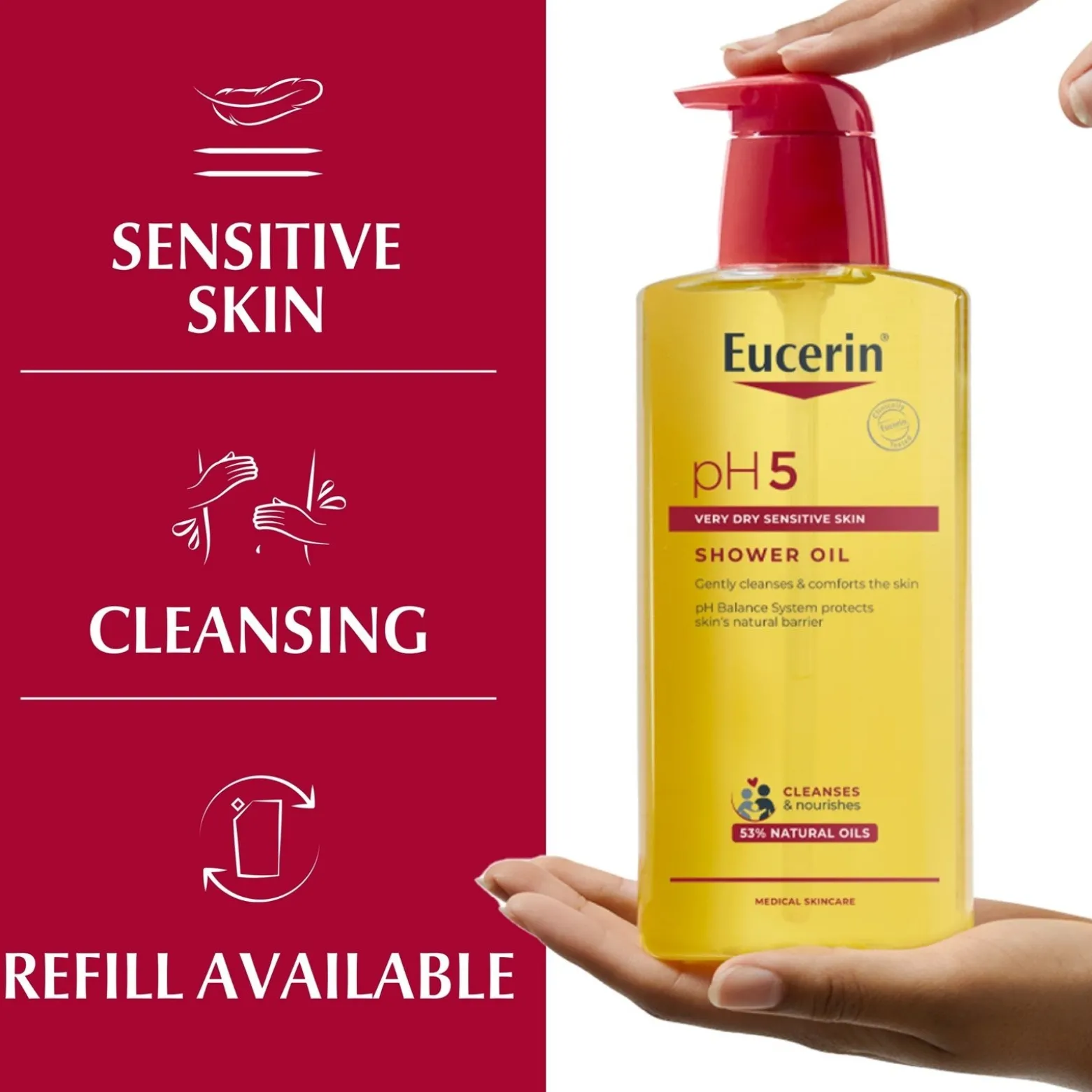 Eucerin pH5 Shower Oil Sensitive Skin 400ml (13.53floz)