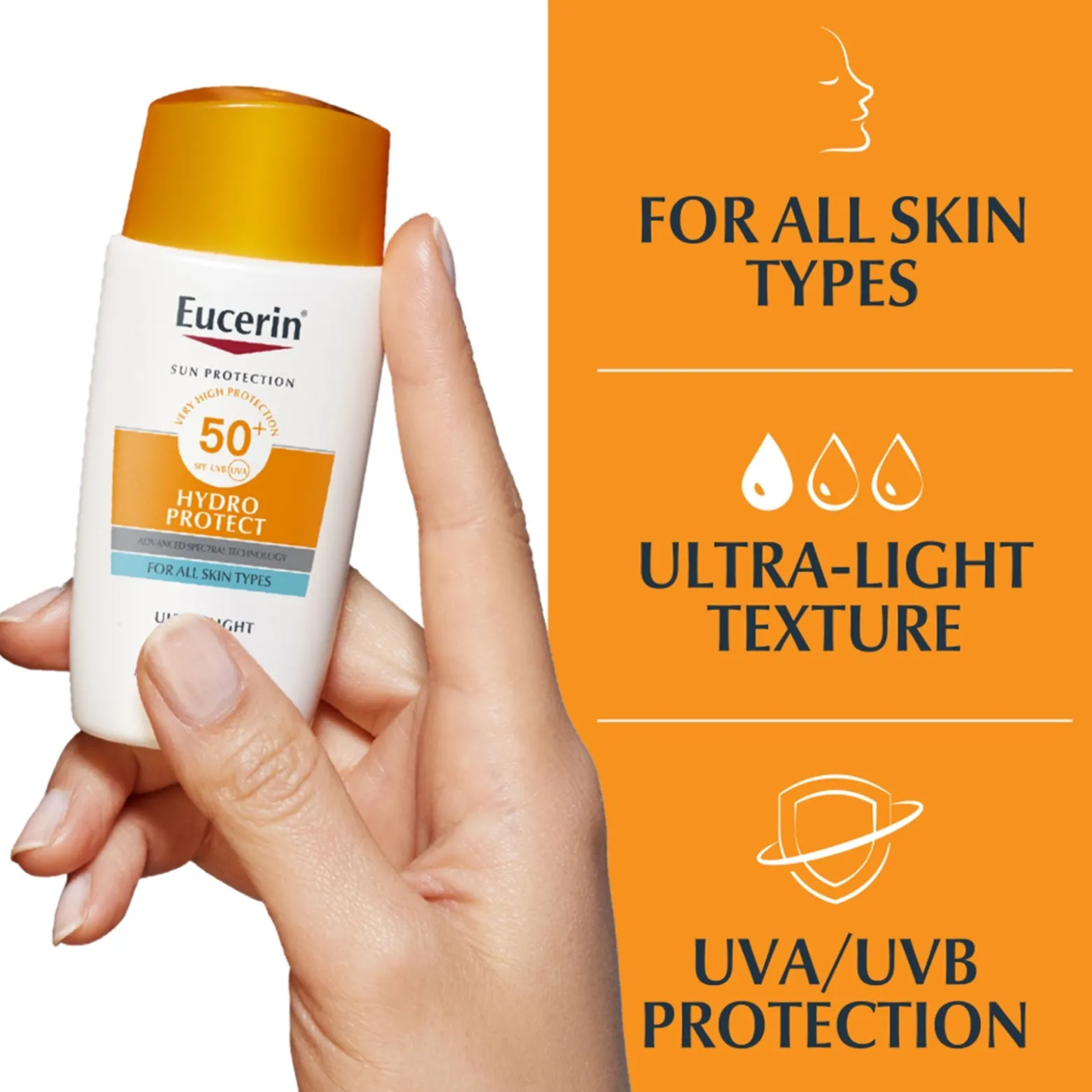 Eucerin Sun Hydro Protect Ultra-Light Fluid SPF50+ Sunscreen 50ml (1.69floz)