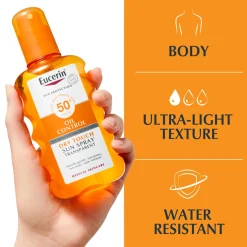 Eucerin Sun Oil Control Dry Touch Sun Spray Transparent SPF50+ Sunscreen 200ml (6.76floz)
