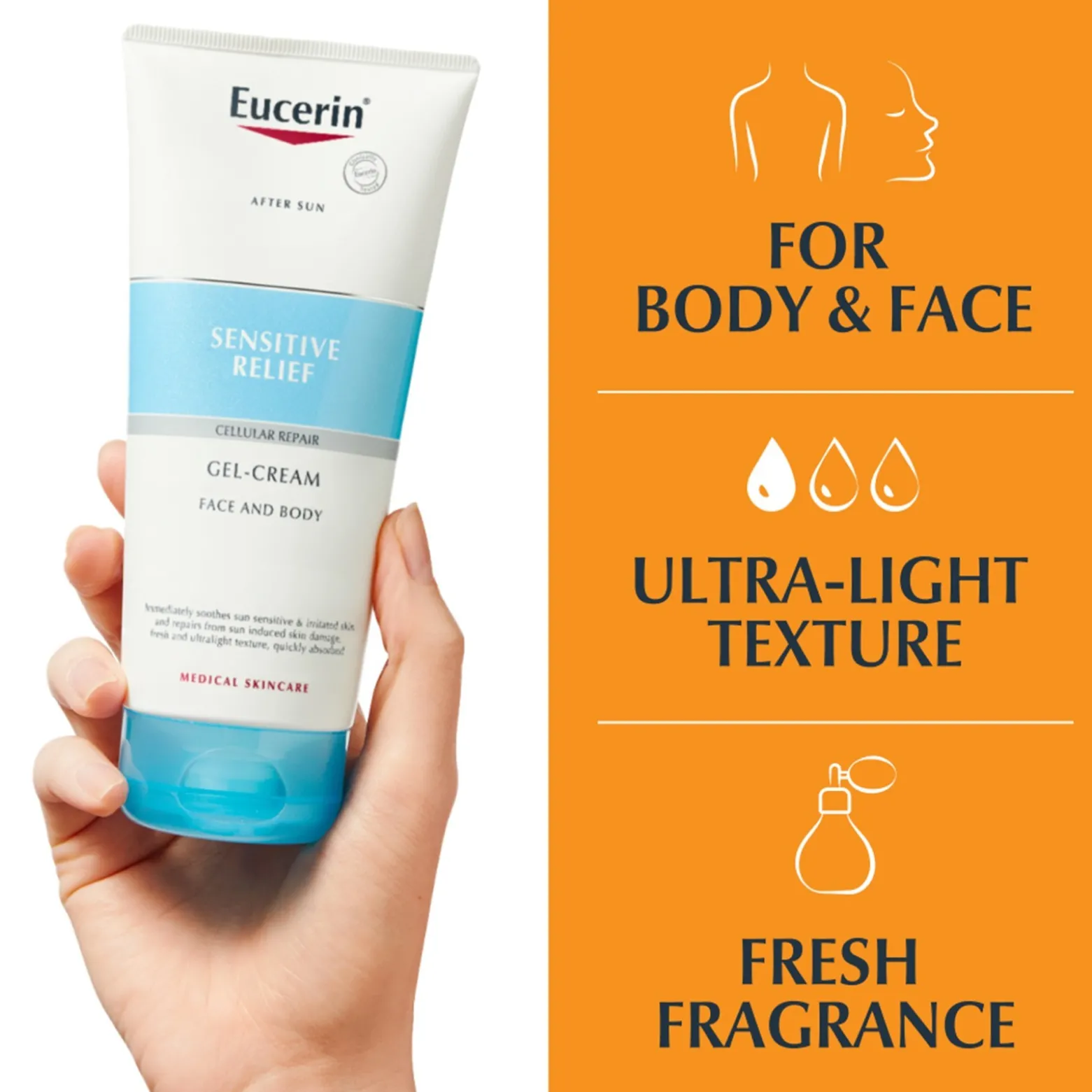 Eucerin Sun Sensitive Relief After-Sun Gel-Cream Face & Body 200ml (6.76floz)