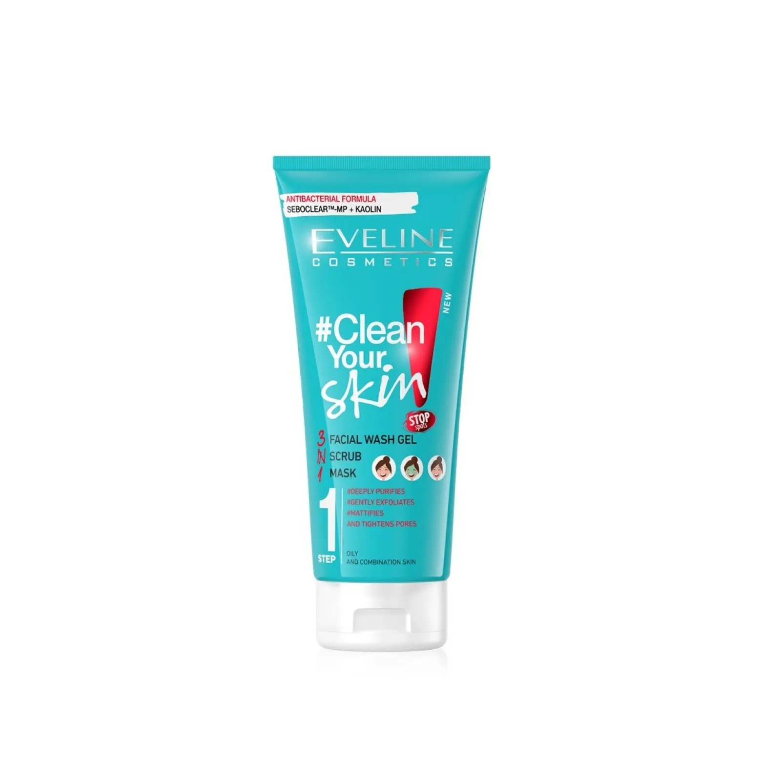 Eveline Cosmetics Clean Your Skin 3-In-1 Facial Wash Gel 200ml (7.04floz)
