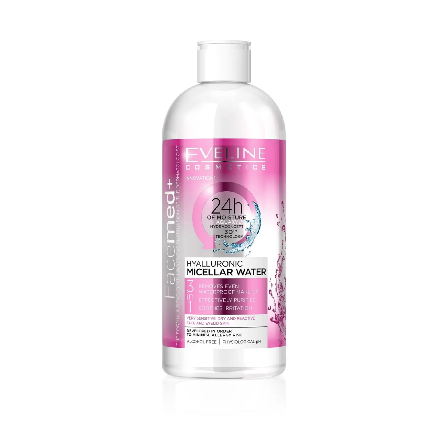 Eveline Cosmetics Facemed+ Hyaluronic Micellar Water 400ml (14.08floz)