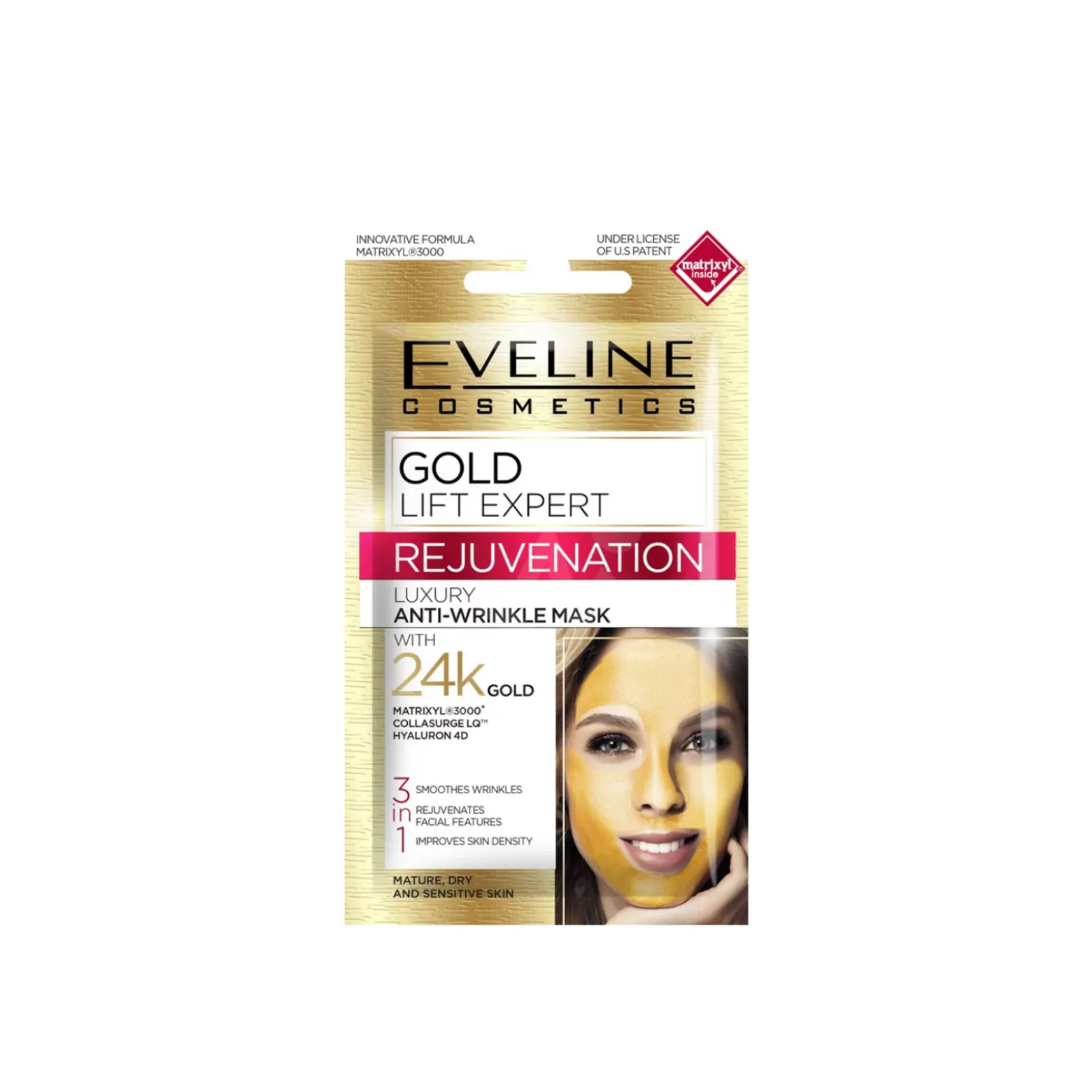 Eveline Cosmetics Gold Lift Expert Rejuvenation Luxury 3-In-1 Anti-Wrinkle Mask 7ml (0.25floz)