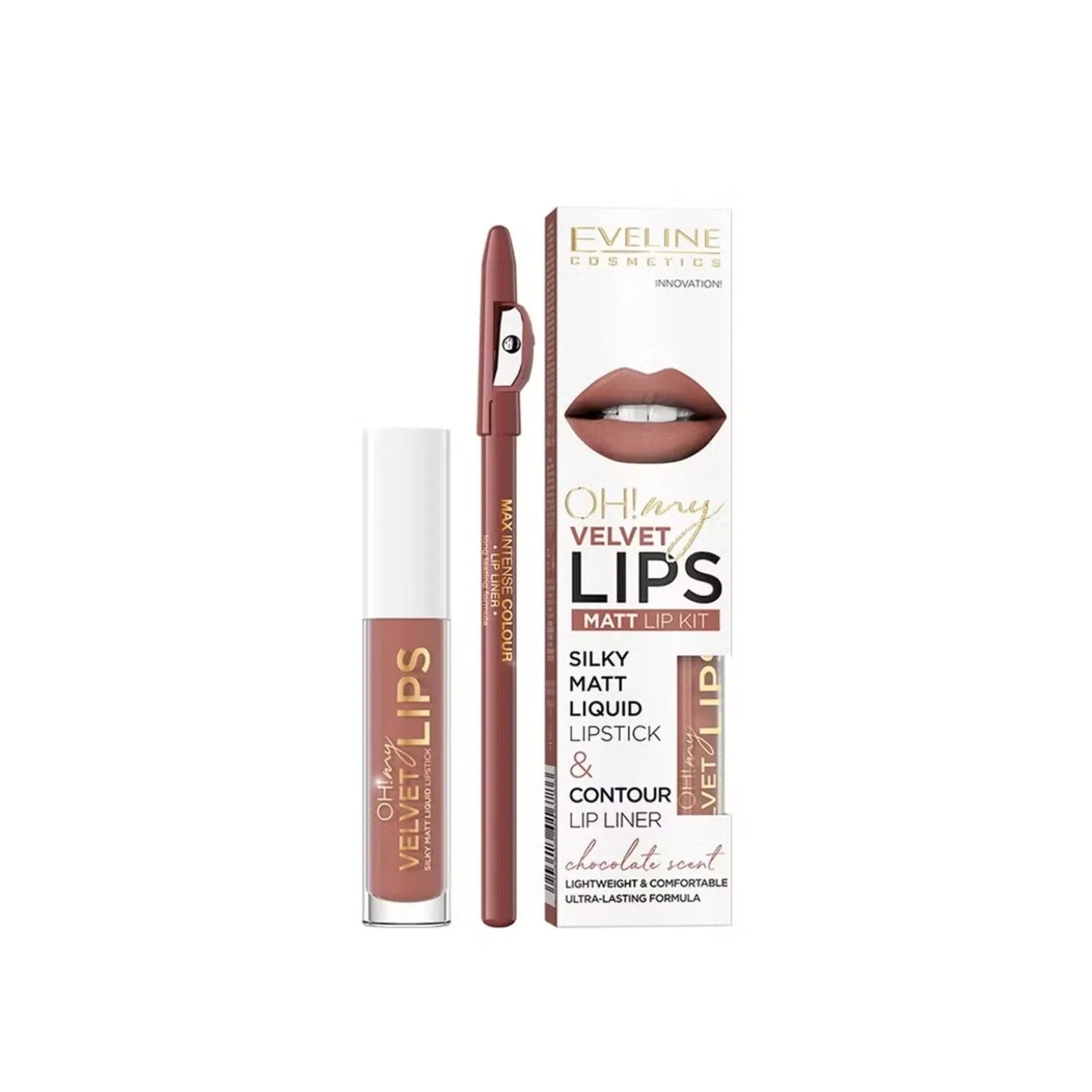 Eveline Cosmetics Oh! My Velvet Lips Matt Lip Kit 12 Praline Eclair