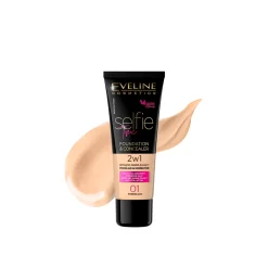 Eveline Cosmetics Selfie Time 2-In-1 Foundation & Concealer 01 Porcelain 30ml (1.06floz)