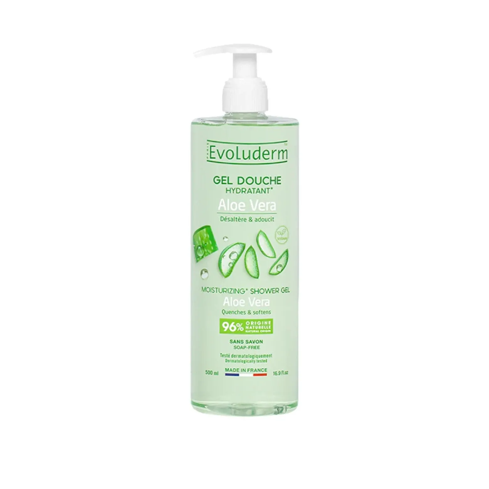 Evoluderm Aloe Vera Moisturizing Shower Gel 500ml (16.9floz)