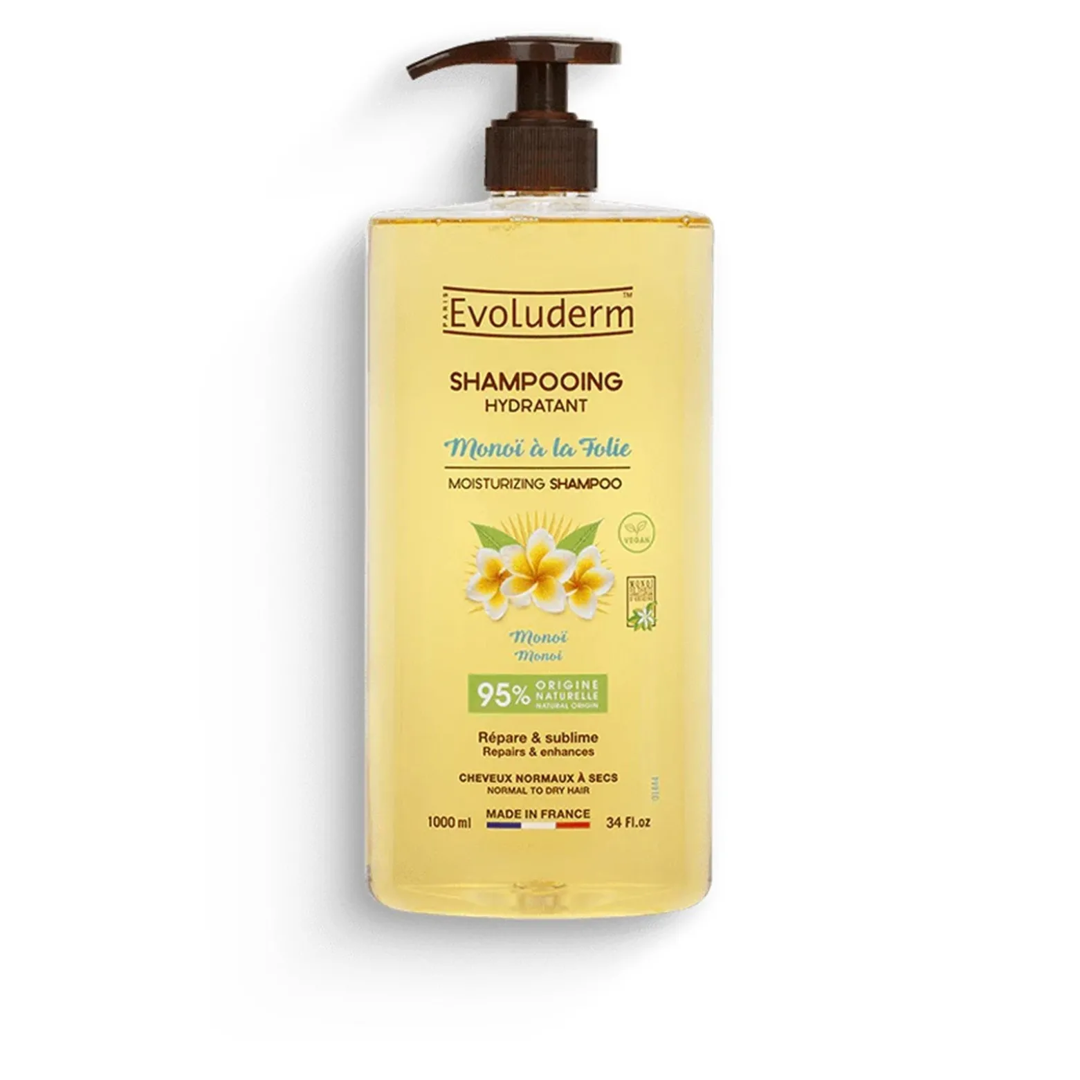 Evoluderm Monoï à la Folie Moisturizing Shampoo 1L (34floz)