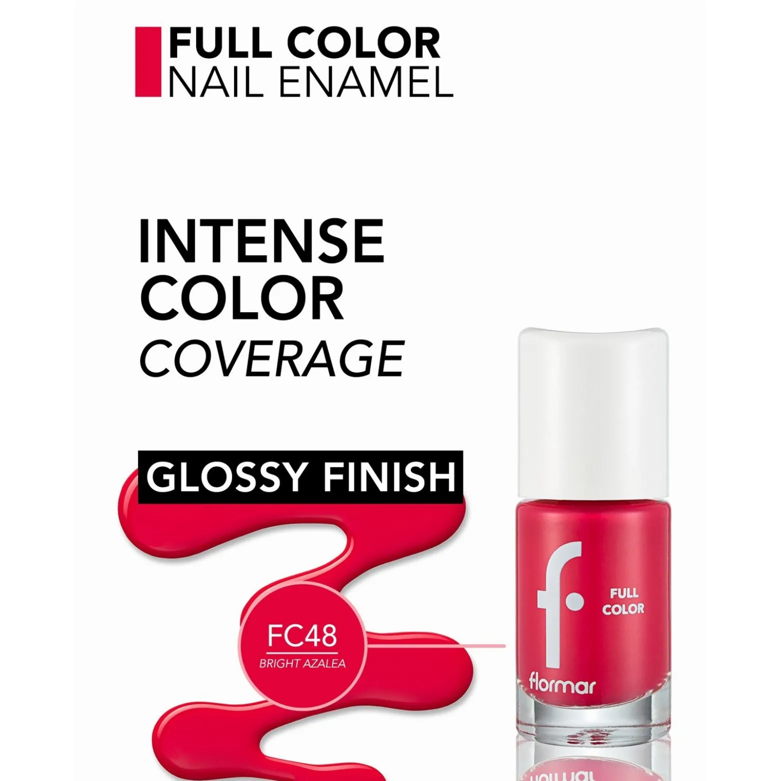 Flormar Full Color Nail Enamel 48 Bright Azalea 8ml (0.27floz)