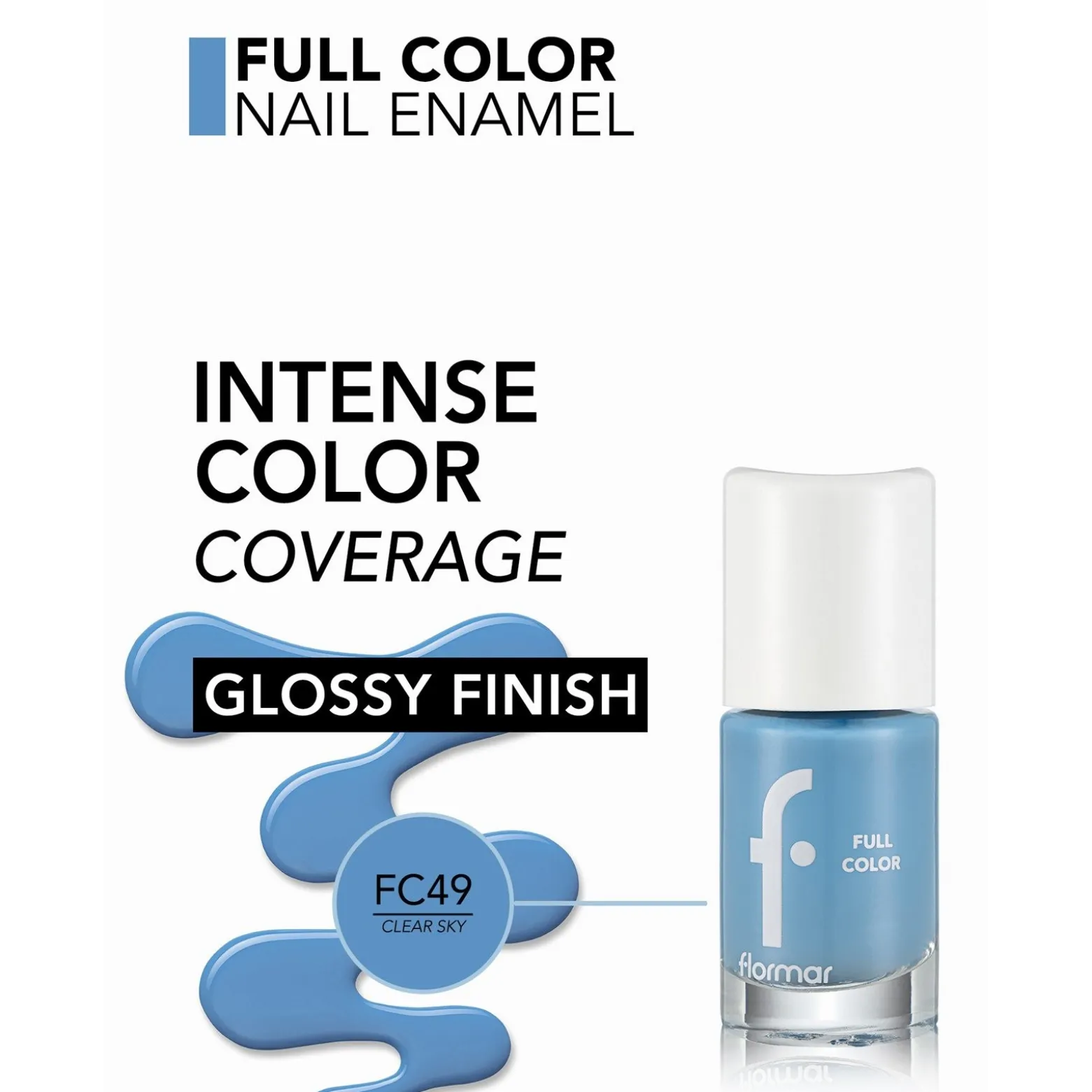 Flormar Full Color Nail Enamel 49 Clear Sky 8ml (0.27floz)