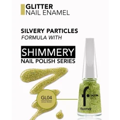 Flormar Glitter Nail Enamel 04 Gold Rush 11ml (0.37floz)