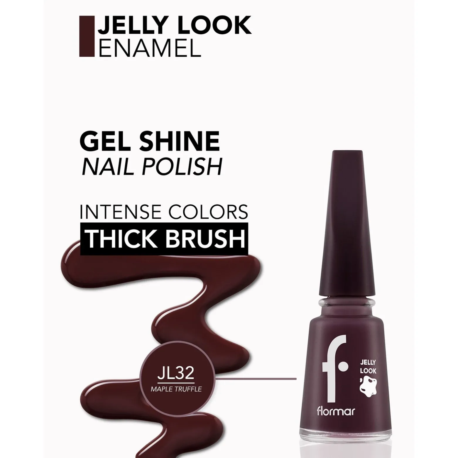 Flormar Jelly Look Nail Enamel 32 Maple Truffle 11ml (0.37floz)