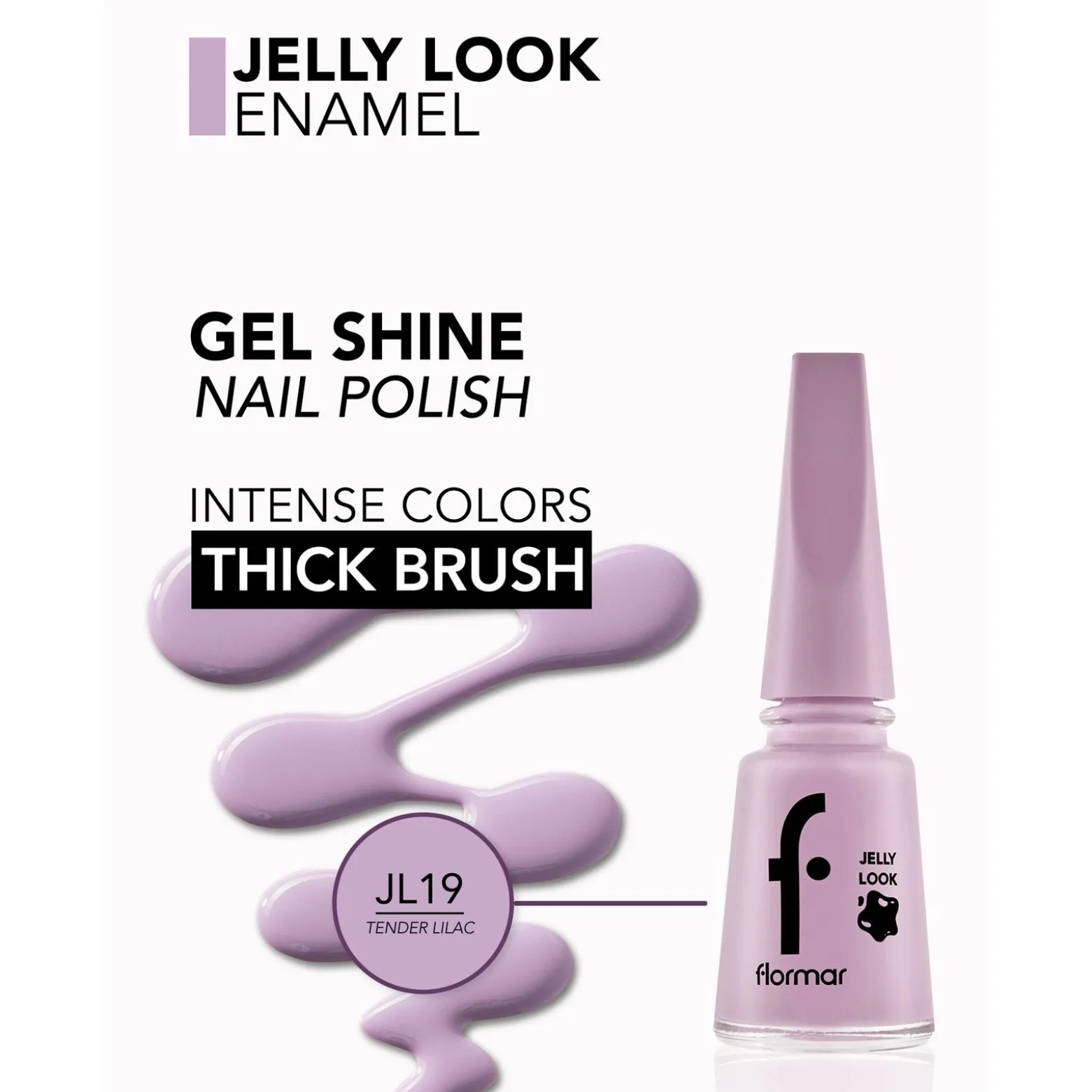 Flormar Jelly Look Nail Enamel 19 Tender Lilac 11ml (0.37floz)