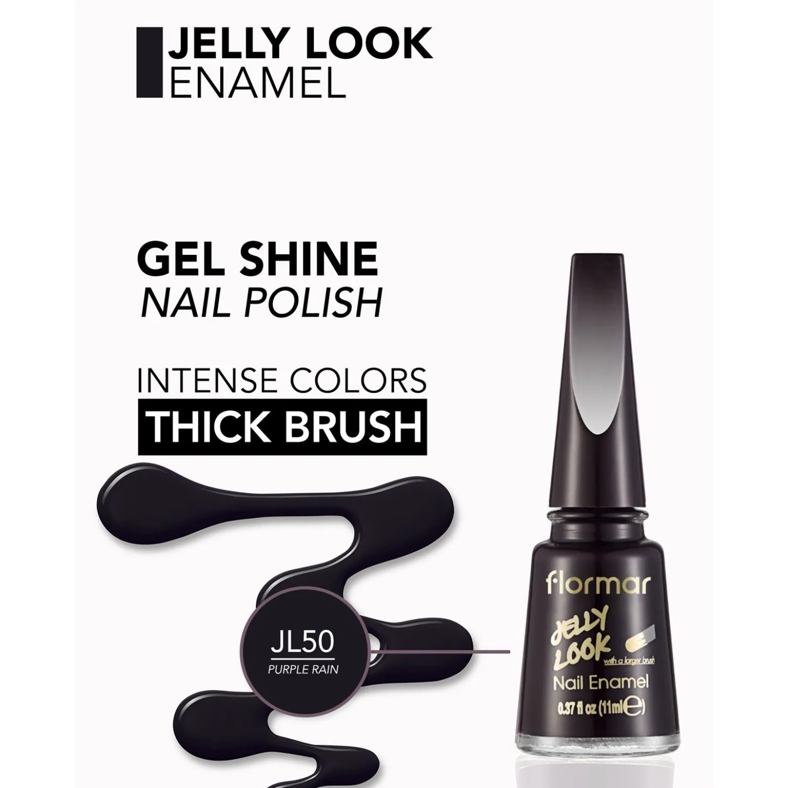 Flormar Jelly Look Nail Enamel 50 Purple Rain 11ml (0.37floz)