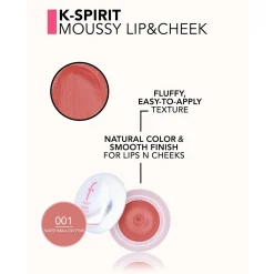Flormar K-Spirit Moussy Lip & Cheek 001 Marshmallow Pink 5g (0.17oz)