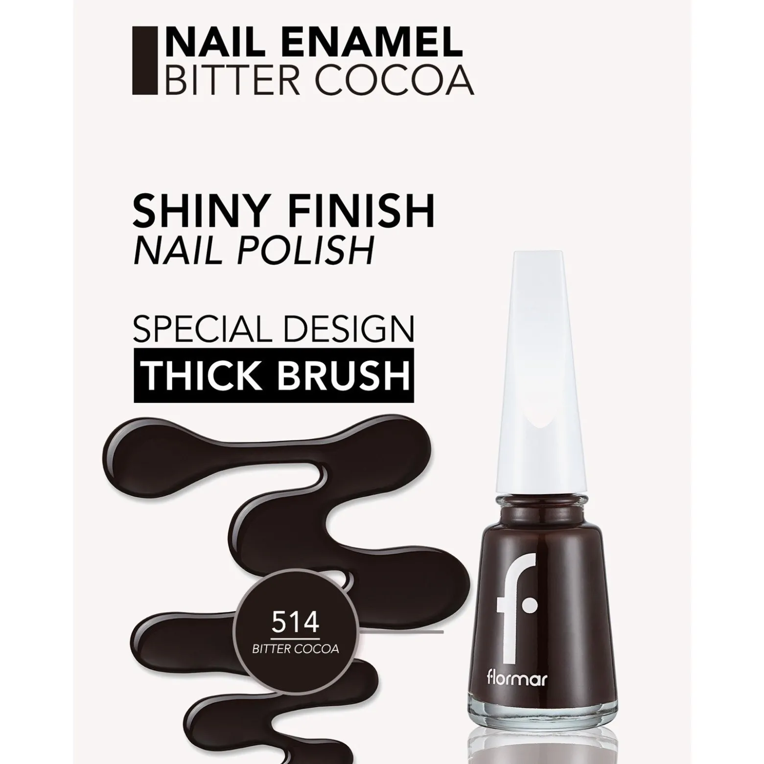 Flormar Nail Enamel 514 Bitter Cocoa 11ml (0.37floz)