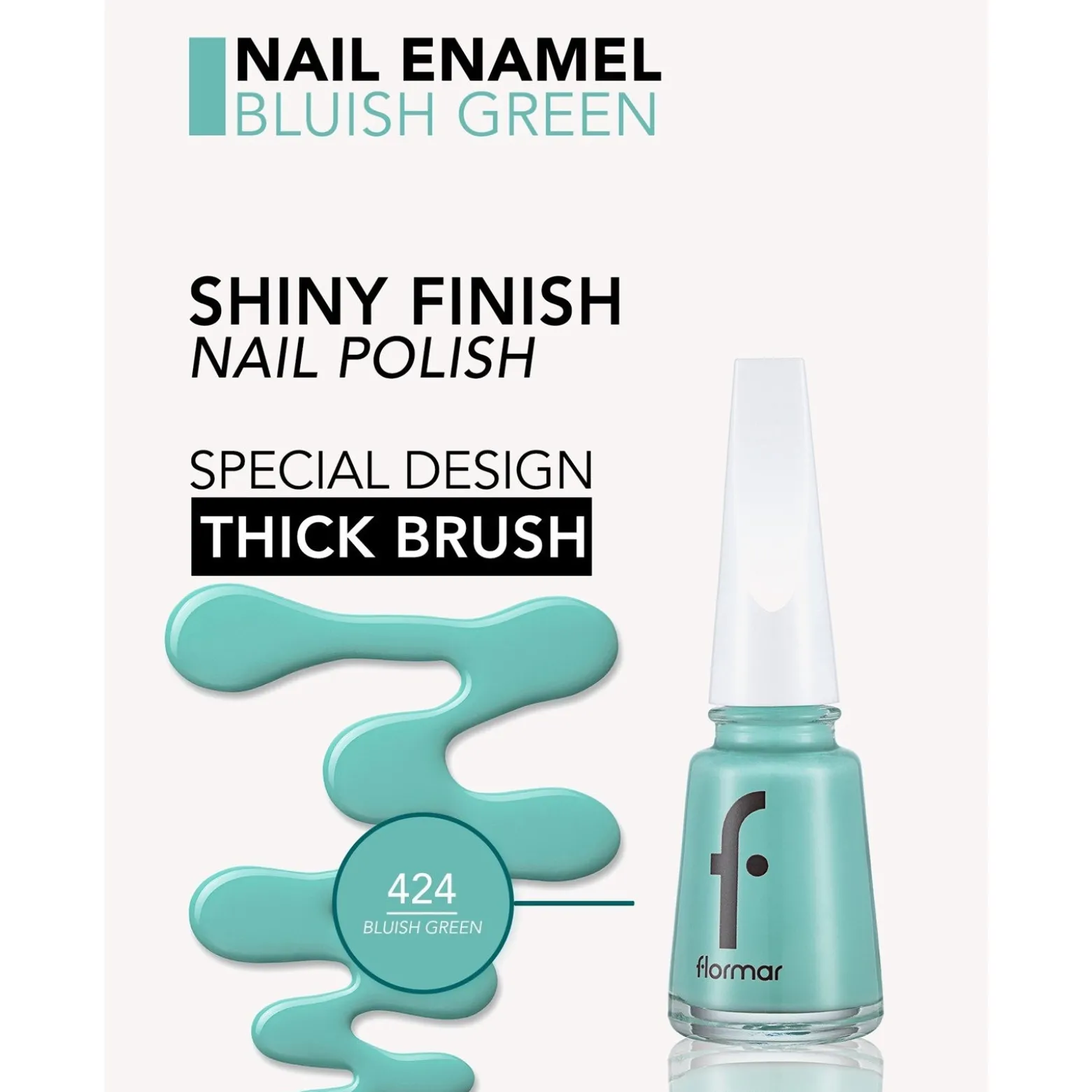 Flormar Nail Enamel 424 Bluish Green 11ml (0.37floz)