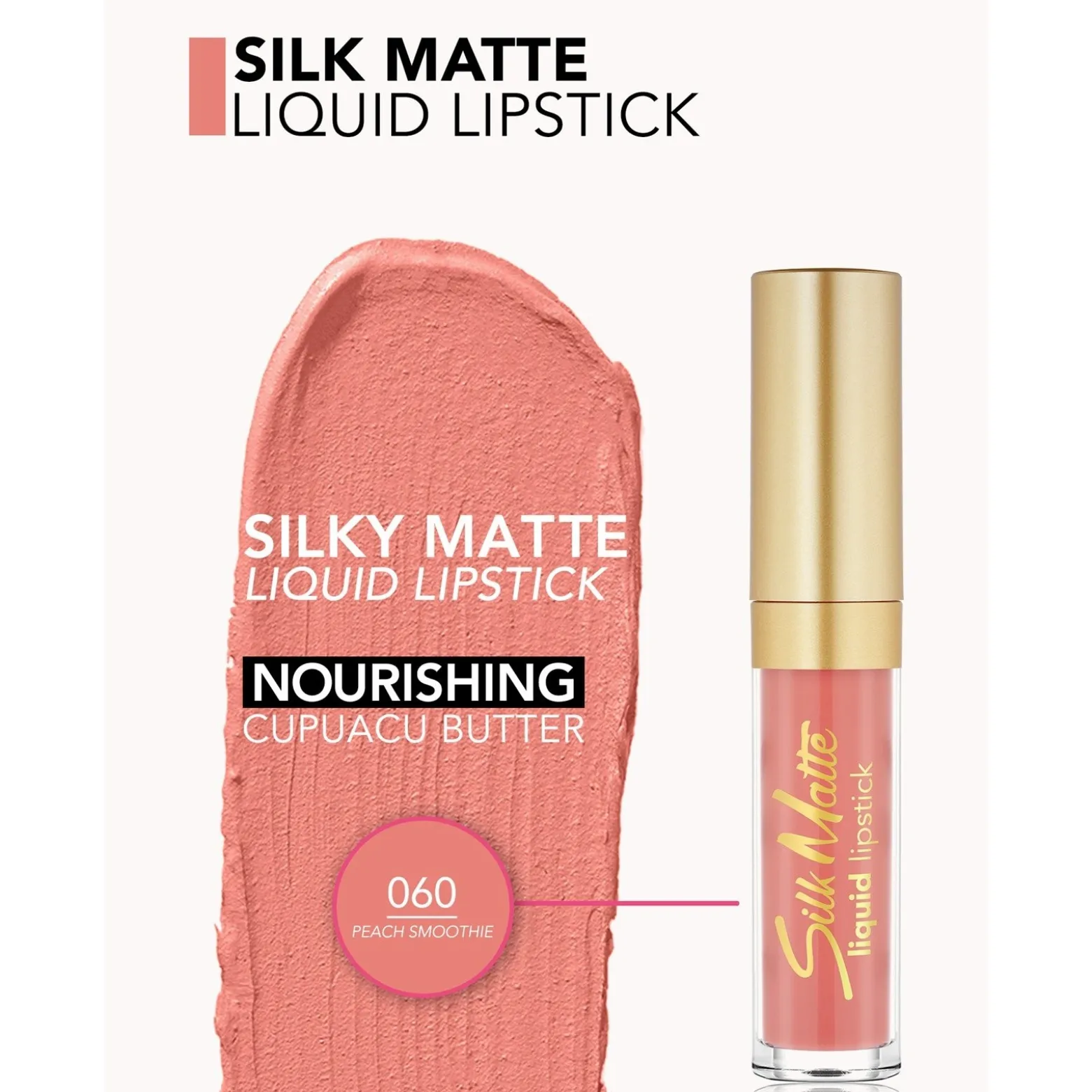 Flormar Silk Matte Liquid Lipstick 060 Peach Smoothie 4.5ml (0.15floz)