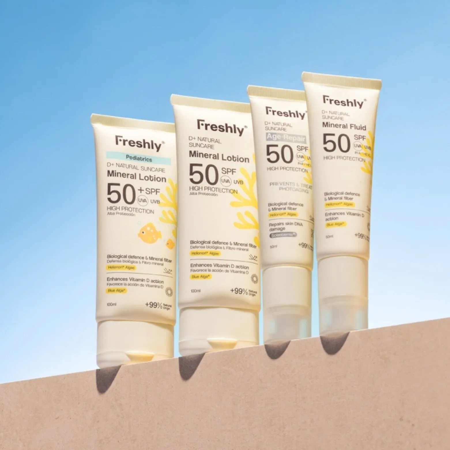 Freshly Cosmetics D+ Natural Suncare Mineral Lotion Sunscreen SPF50 100ml (3.38floz)